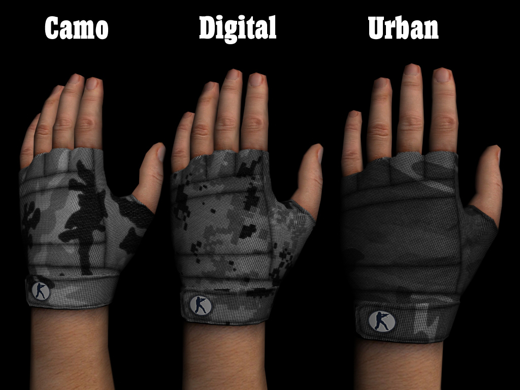 Перчатки/руки для css - Комуфляжные перчатки для CS:S (серые)