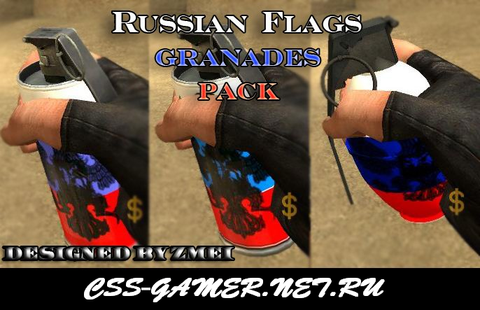 Grenades (гранаты для css) - Пак гранат с российским флагом (Russian flag granades pack)
